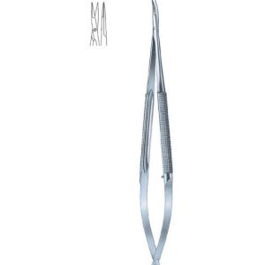 Micro Scissors round handle diamond coated cutting edges blade length 10mm